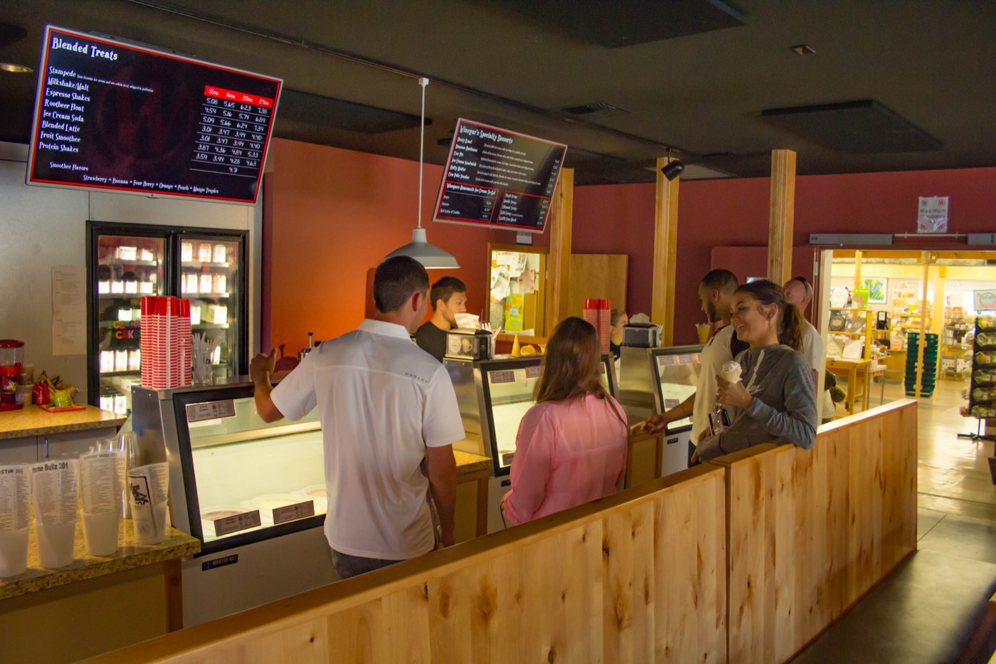 The ice cream counter inside Winegar's at Jerrol's